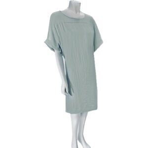 👗🌸 LUNGO L’ARNO Italian Linen Shift‎ Dress l Sage Green l Made in Italy Sz 2X
